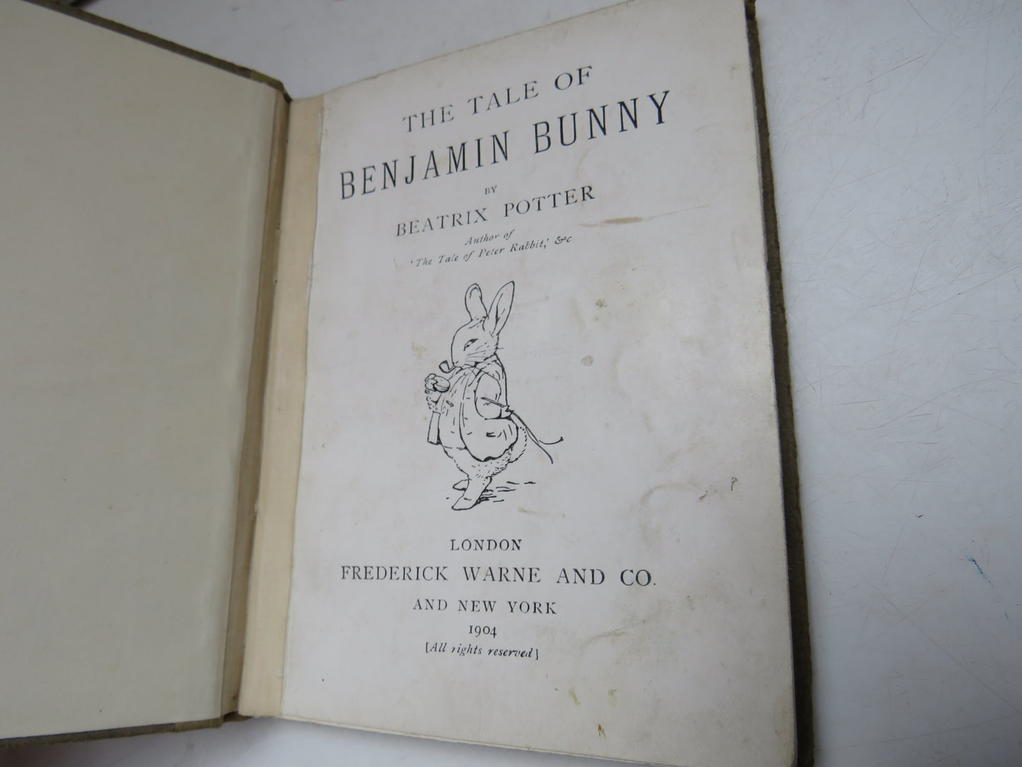 The Tale of Benjamin Bunny by Beatrix Potter, 1904, First Edition