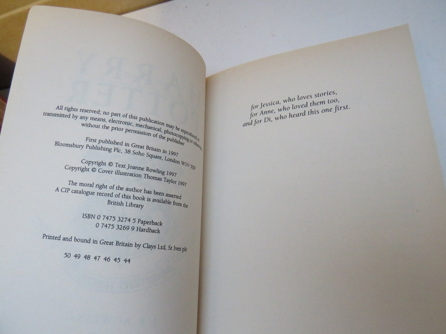 Harry Potter and The Philosopher's Stone By J.K. Rowling 1997