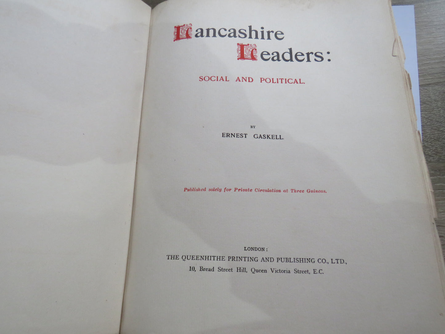 Lancashire Leaders: Social and Political By Ernest Gaskell