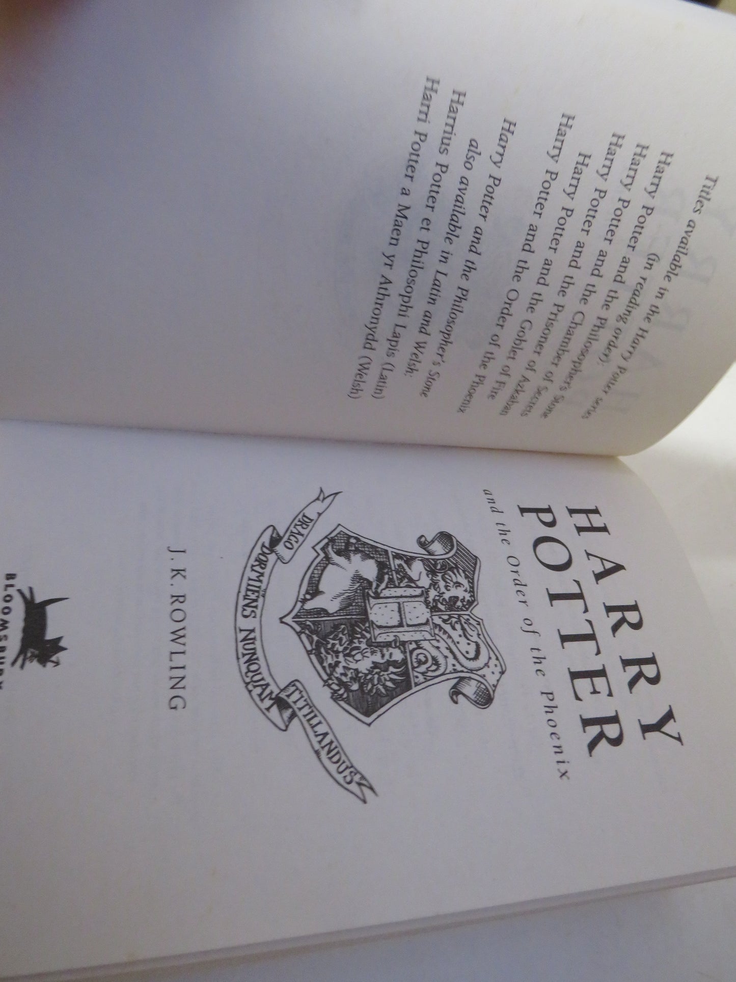 Harry Potter and The Order of The Phoenix By J.K. Rowling 2004