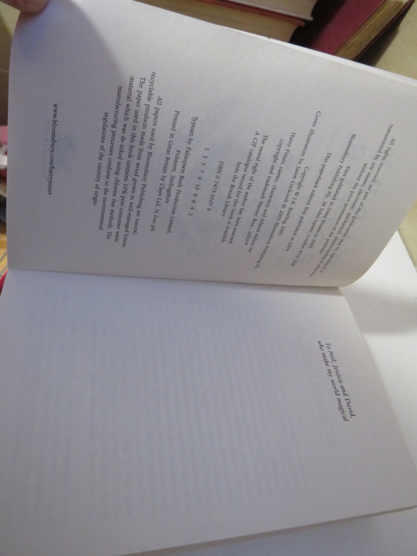 Harry Potter and The Order of The Phoenix By J.K. Rowling 2004