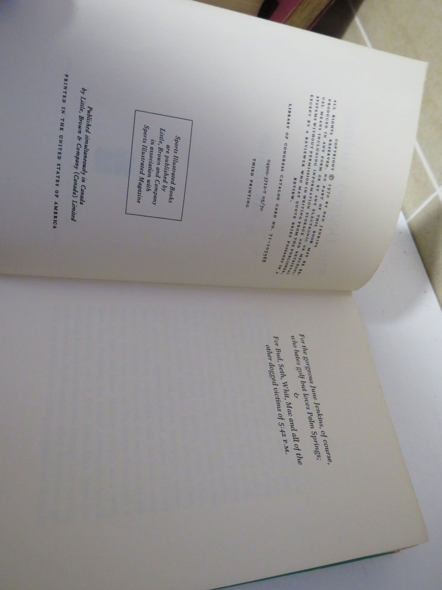 The Dogged Victims of Inexorable Fate By Dan Jenkins 1970 1st Edition