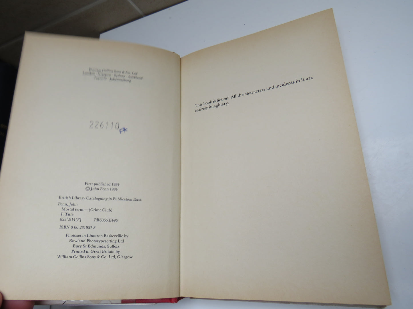 Mortal Term By John Penn 1984 1st Edition