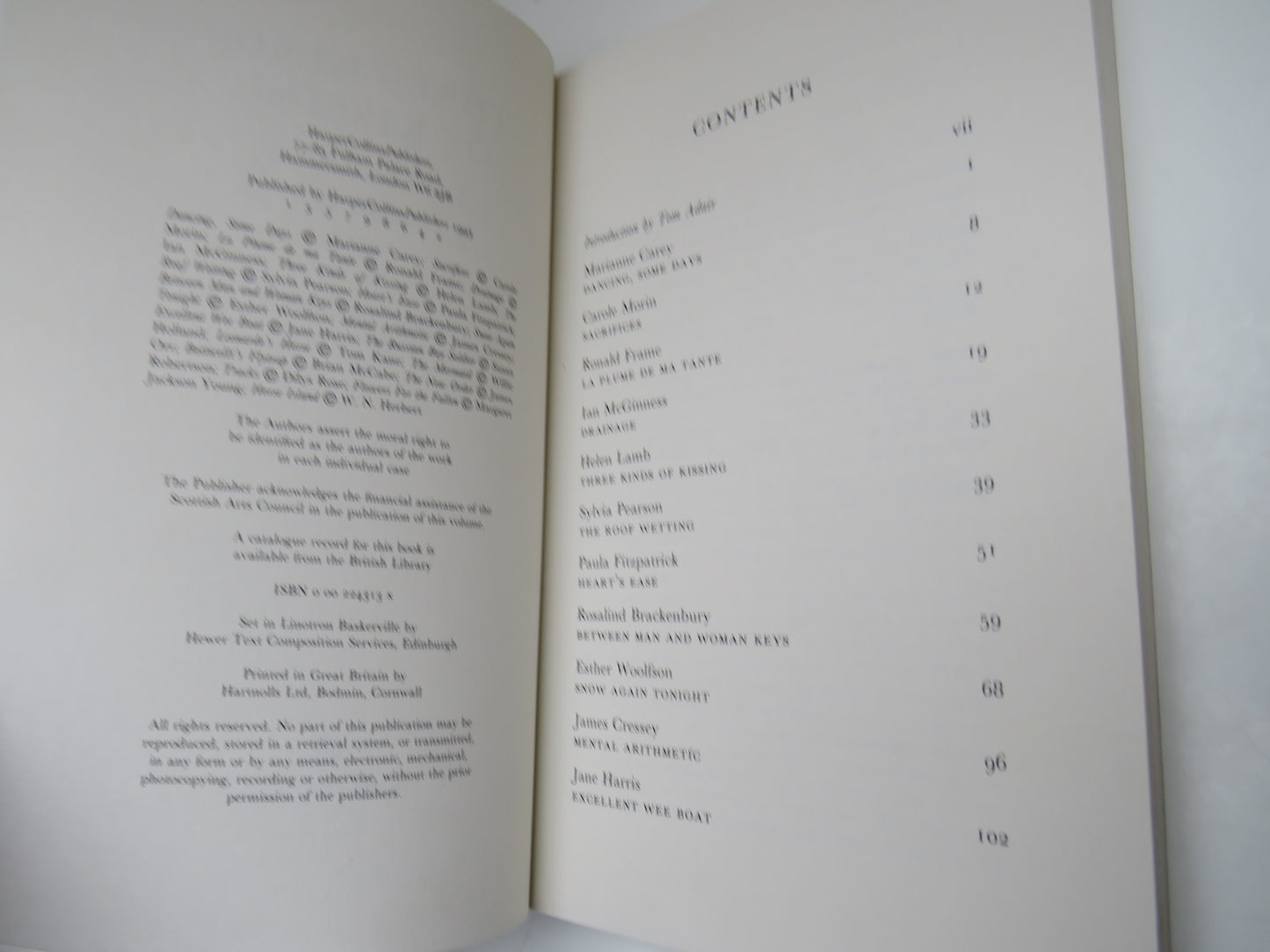 Three Kinds of Kissing And Other Scottish Writers 1993 Introduction By Tom Adair