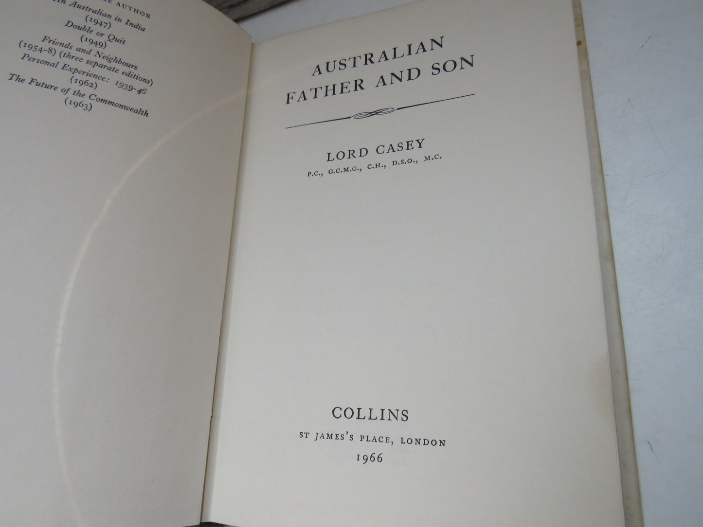Australian Father and Son by Lord Casey, 1966