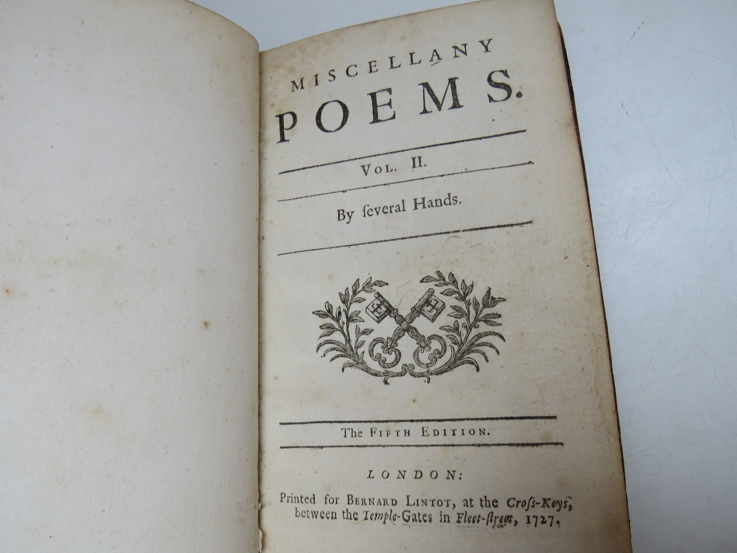 Miscellany Poems Vol. II by Several Hands, 1727
