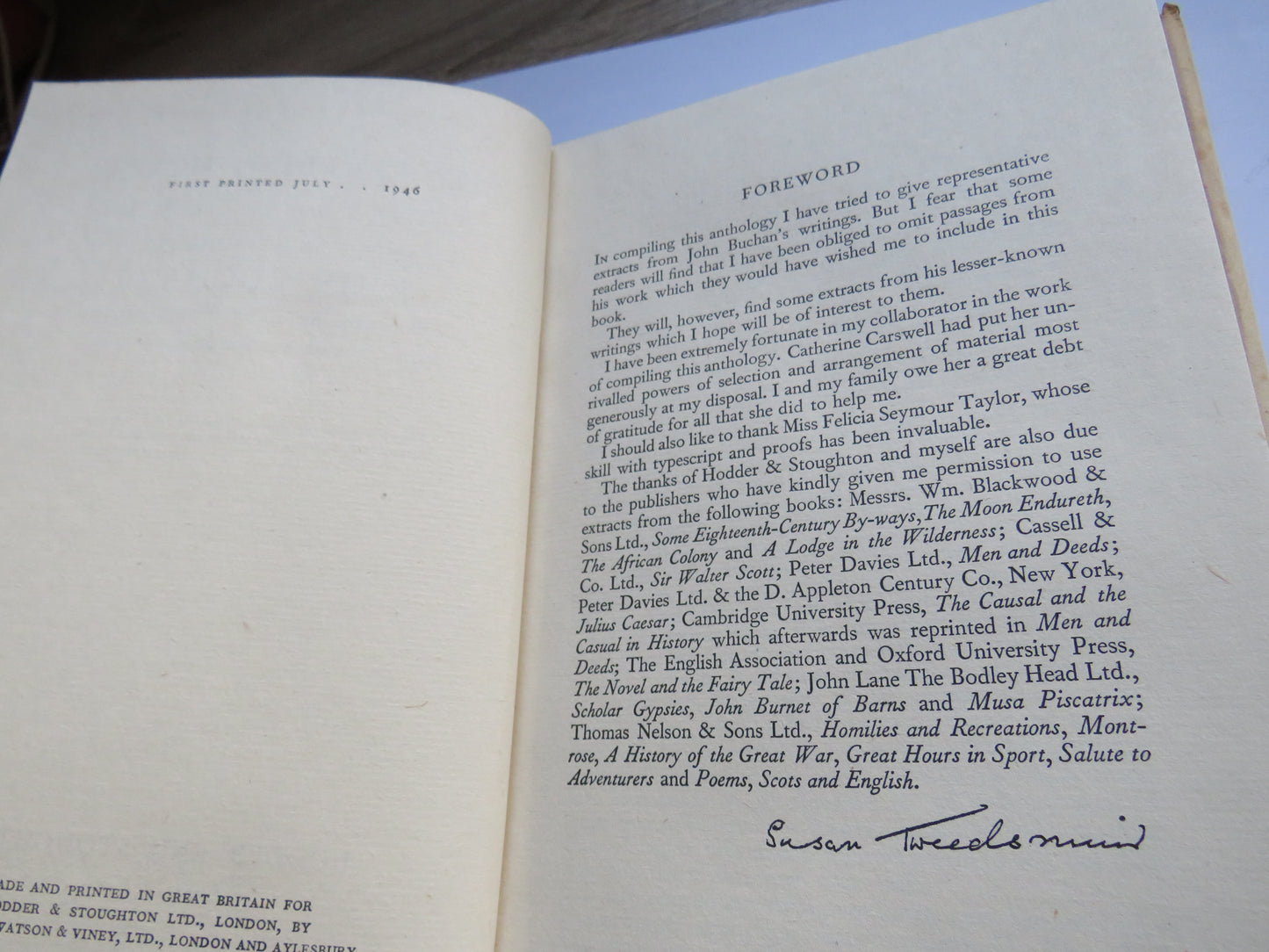 The Clearing House A Survey of One Man's Mind A Selection From The Writings Of John Buchan 1946