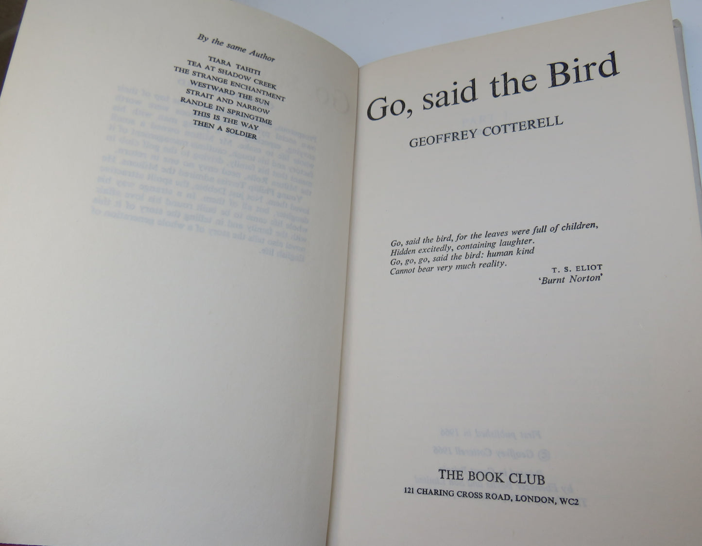 Go, Said The Bird By Geoffrey Cotterell 1966