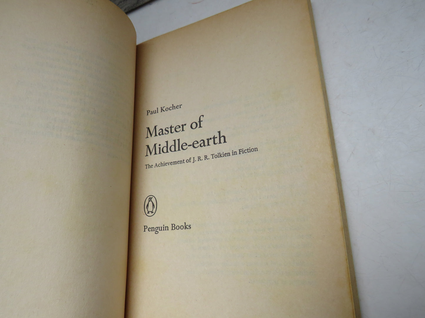 Master of Middle-Earth The Achievement of J.R.R. Tolkien In Fiction By Paul Kocher 1974
