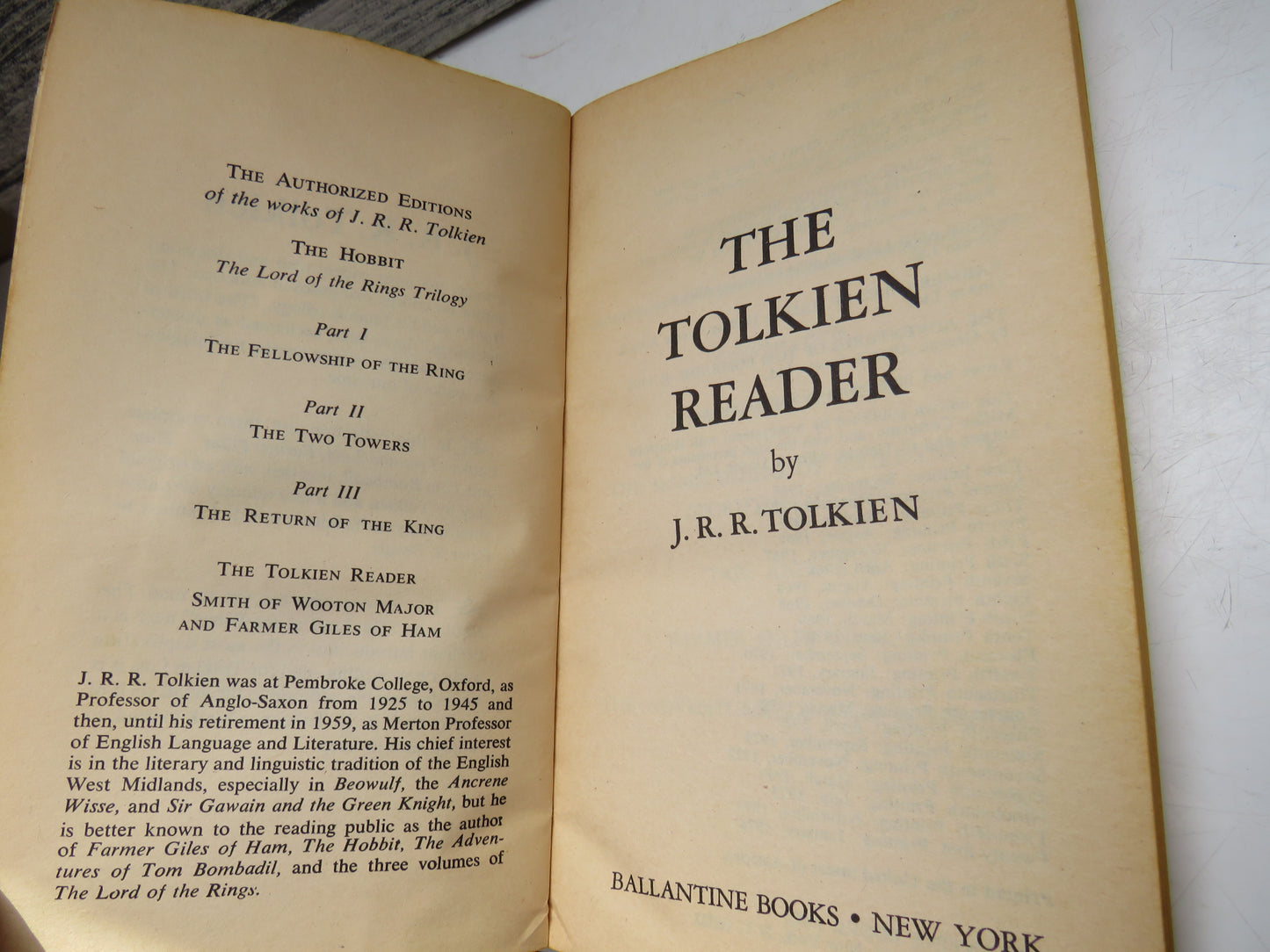 The Tolkien Reader By J.R.R. Tolkien 1974