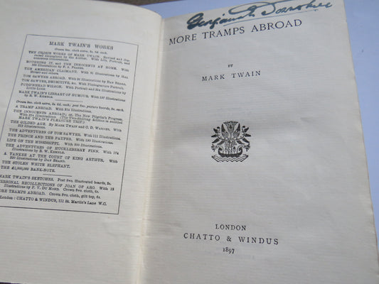 More Tramps Abroad By Mark Twain 1897 1st Edition