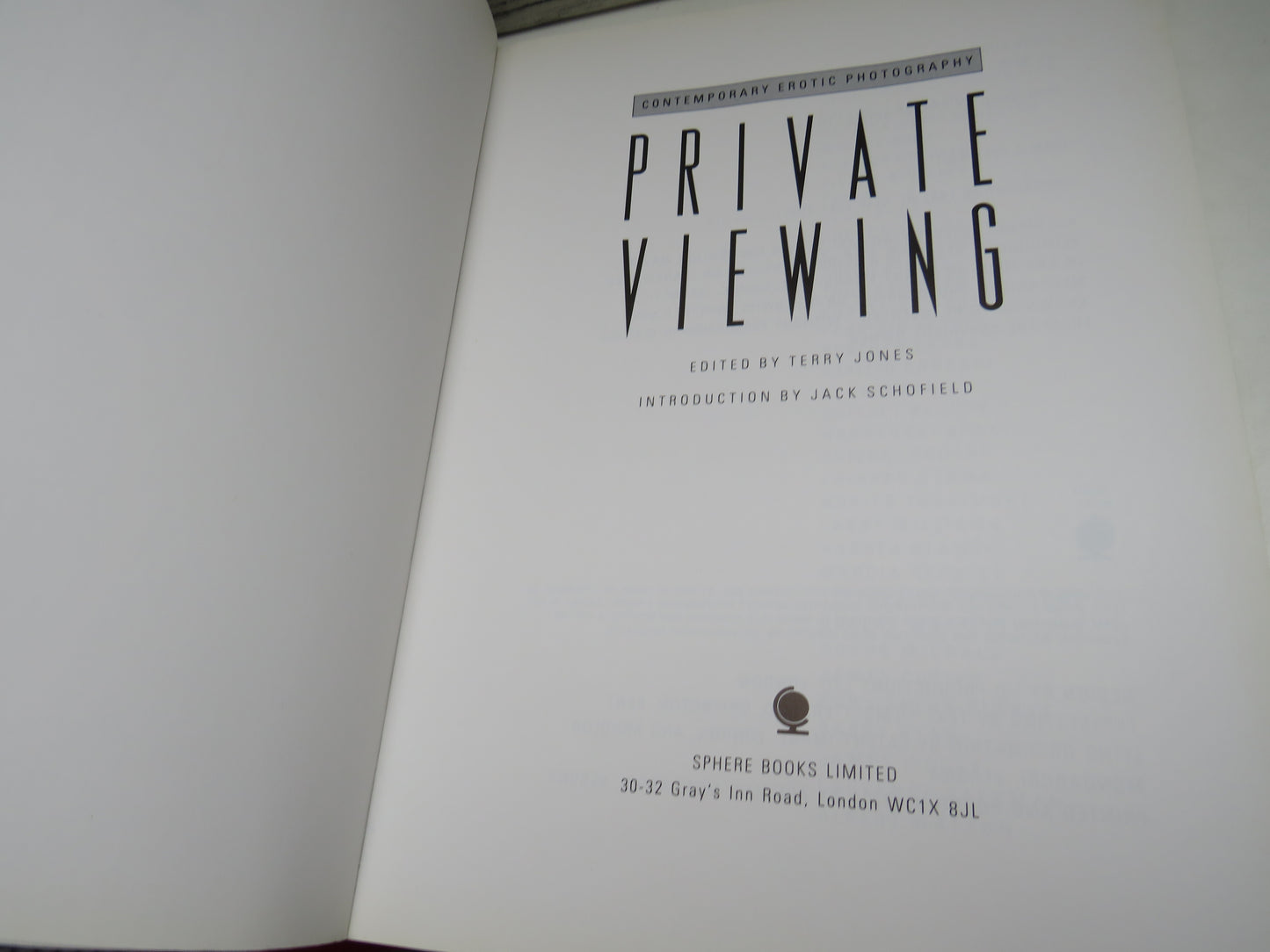 Private Viewing Edited By Terry Jones Intro By Jack Schofield 1983
