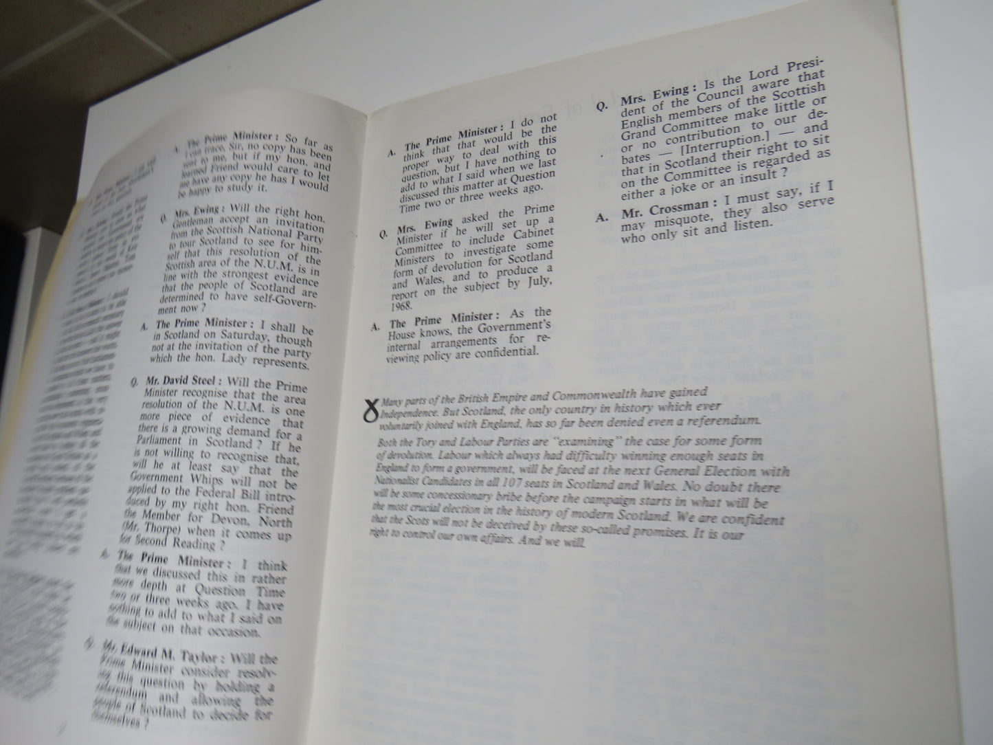 Scotland V Whitehall No 1 Winifred Ewing's Black Book