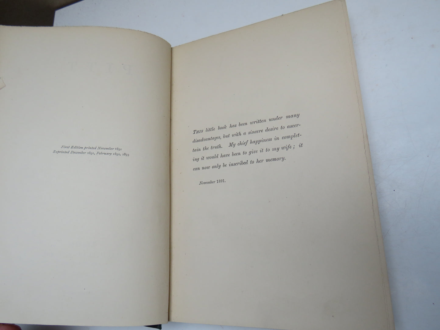 Pitt By Lord Rosebery 1893