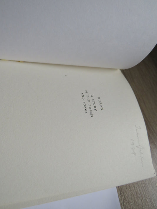 Burns A Study of the Poems and Songs By T. Crawford 1978