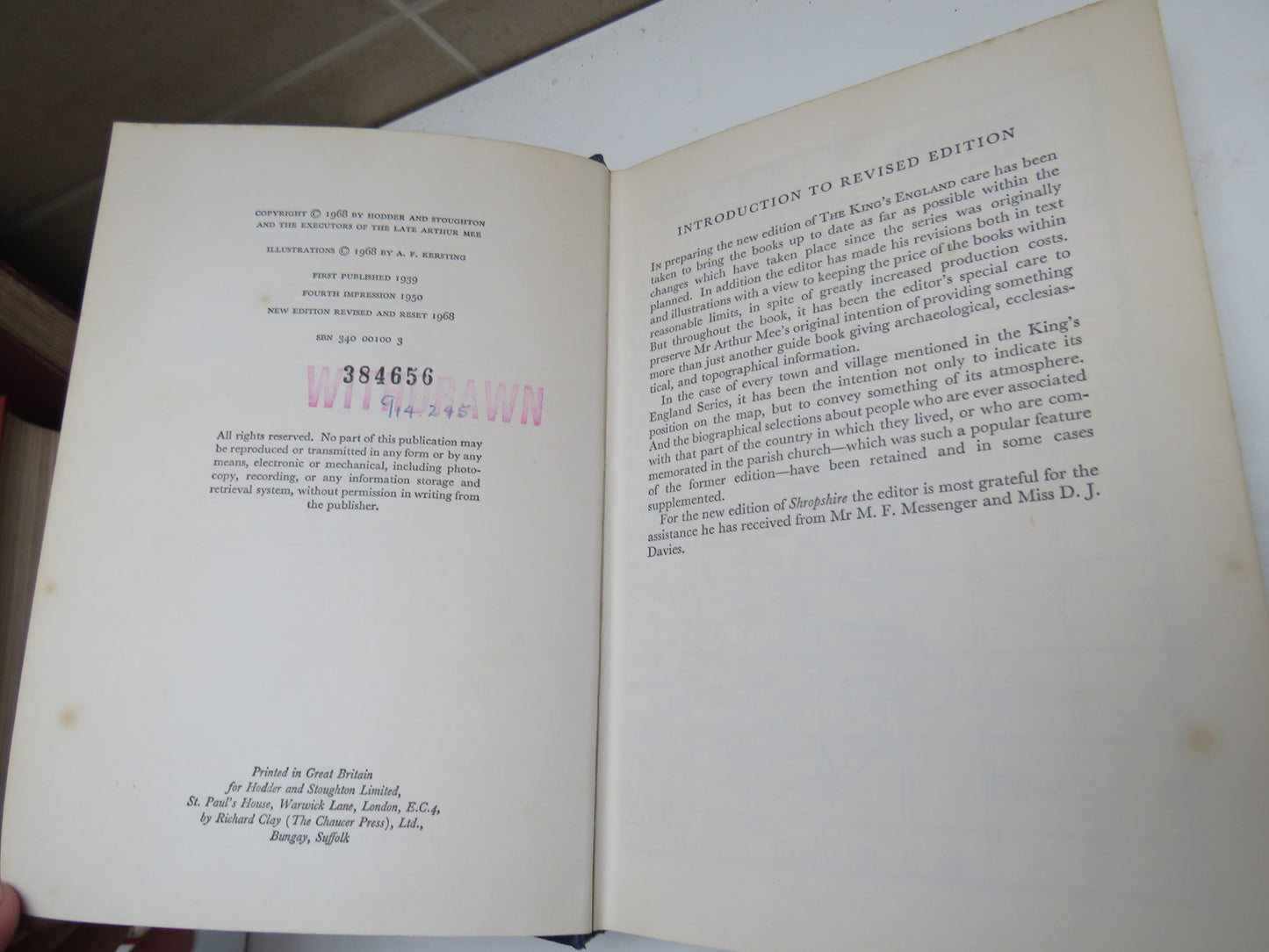 The King's England Shropshire By Arthur Mee 1968
