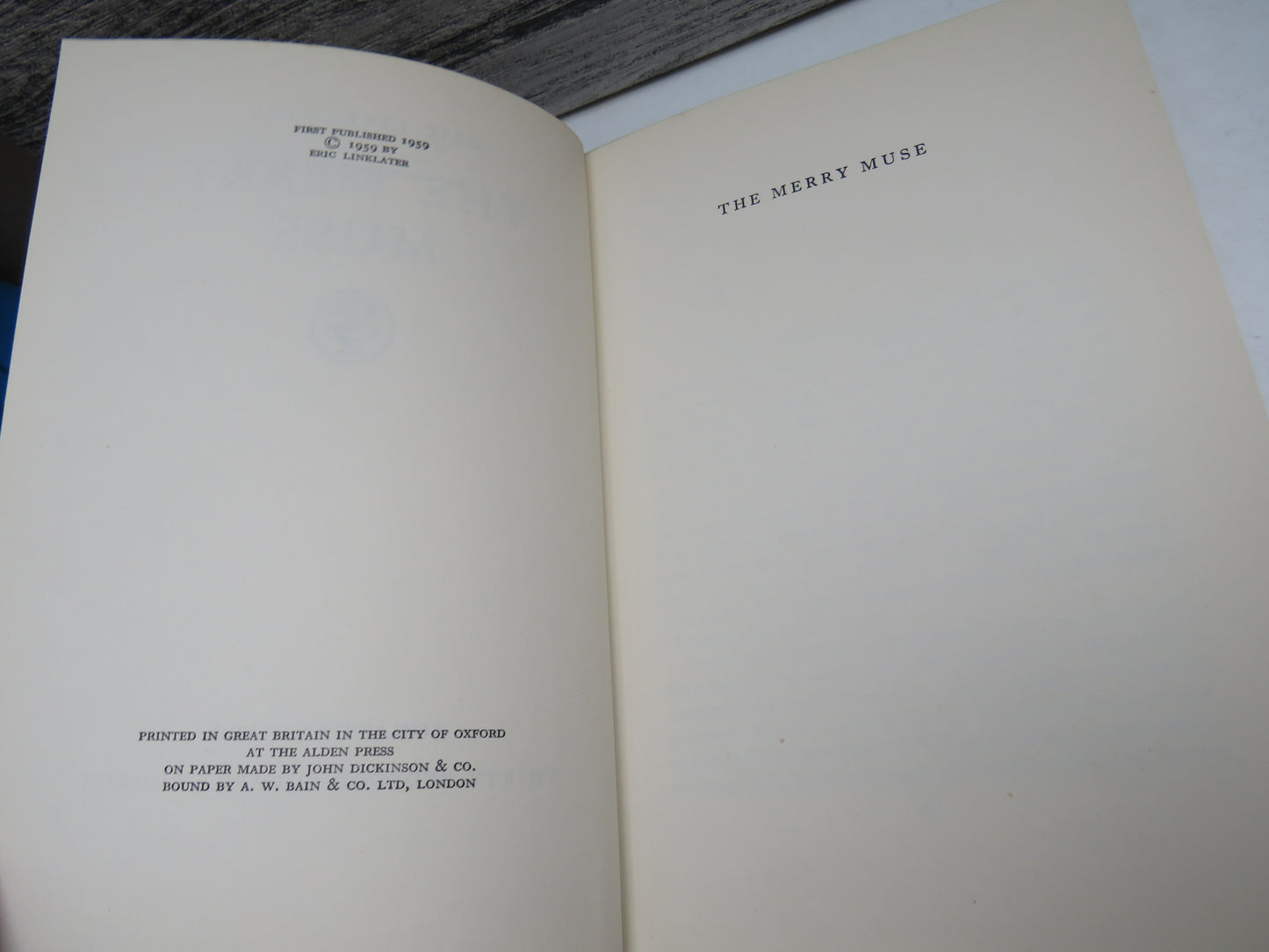 The Merry Muse By Eric Linklater 1959 1st Edition
