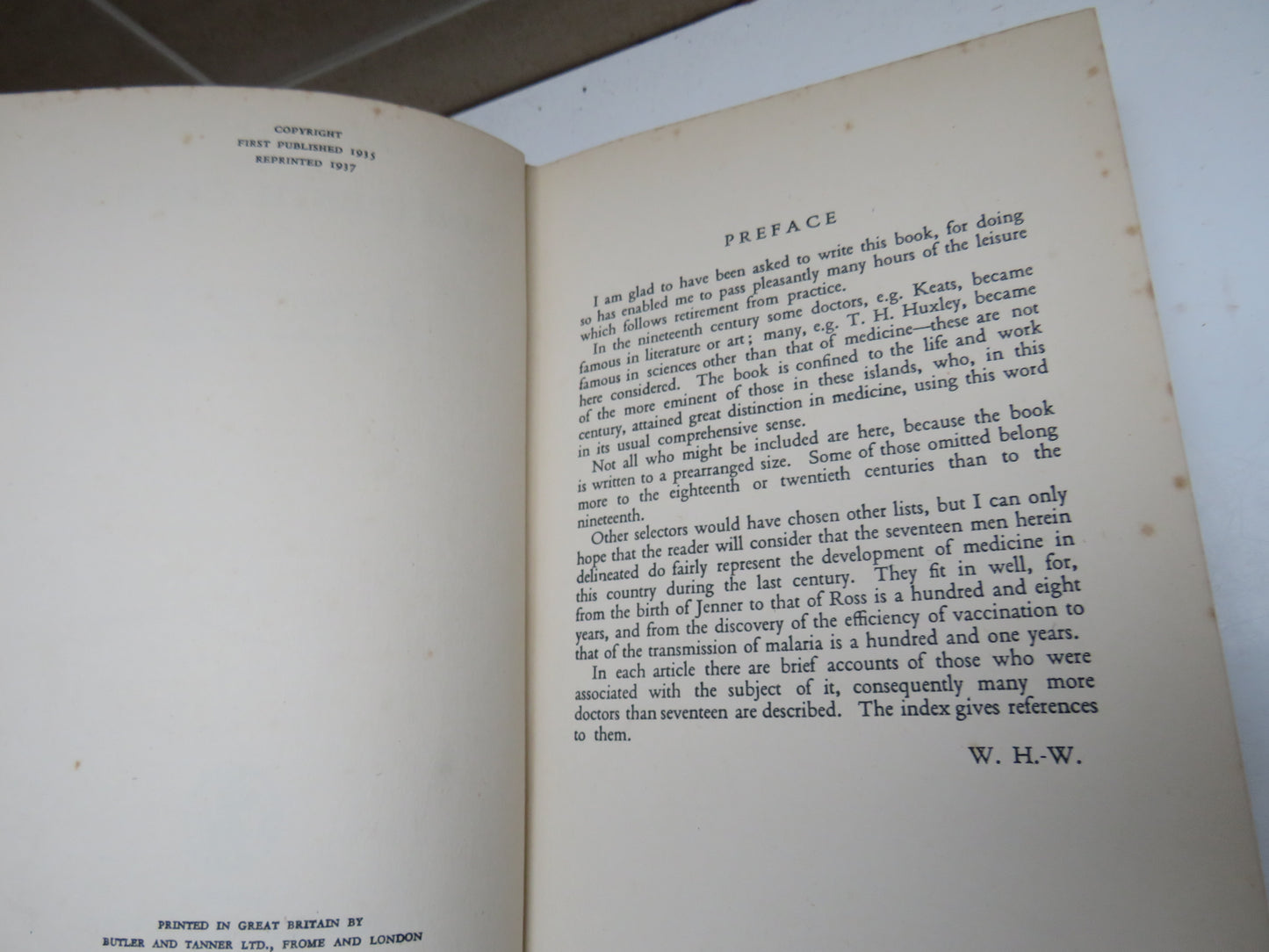 Great Doctors Of The Nineteenth Century By Sir William Hale-White 1937