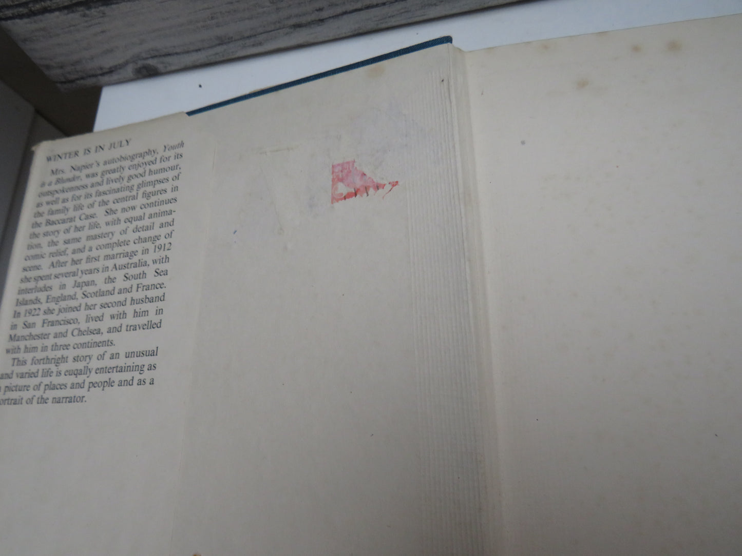 Winter Is In July By Elma Napier 1949 1st Edition