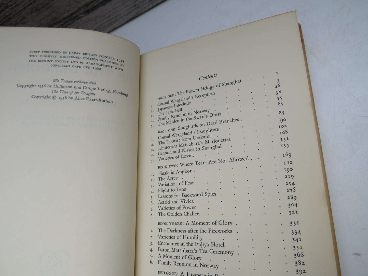 The Time of the Dragons By Alice Ekert-Rotholz Translated By Richard and Clara Winston 1960