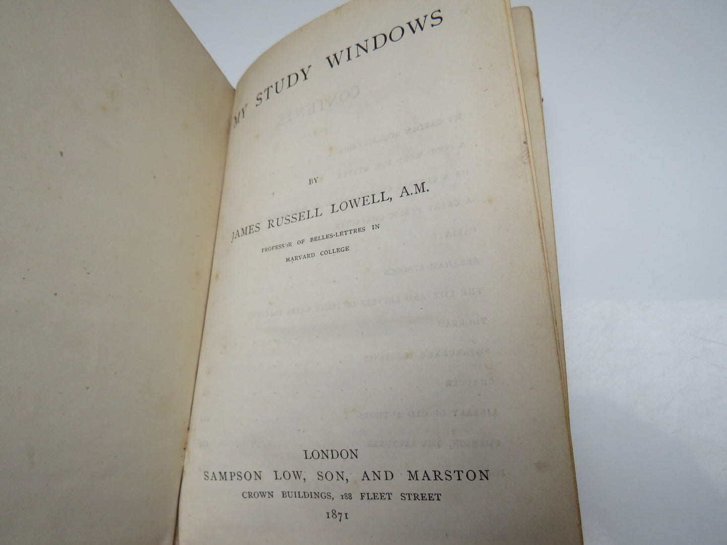 My Study Windows By James Russell Lowell 1871
