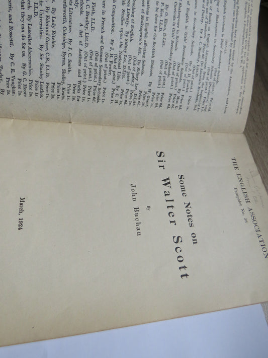 Sir Walter Scott By John Buchan 1924 The English Association