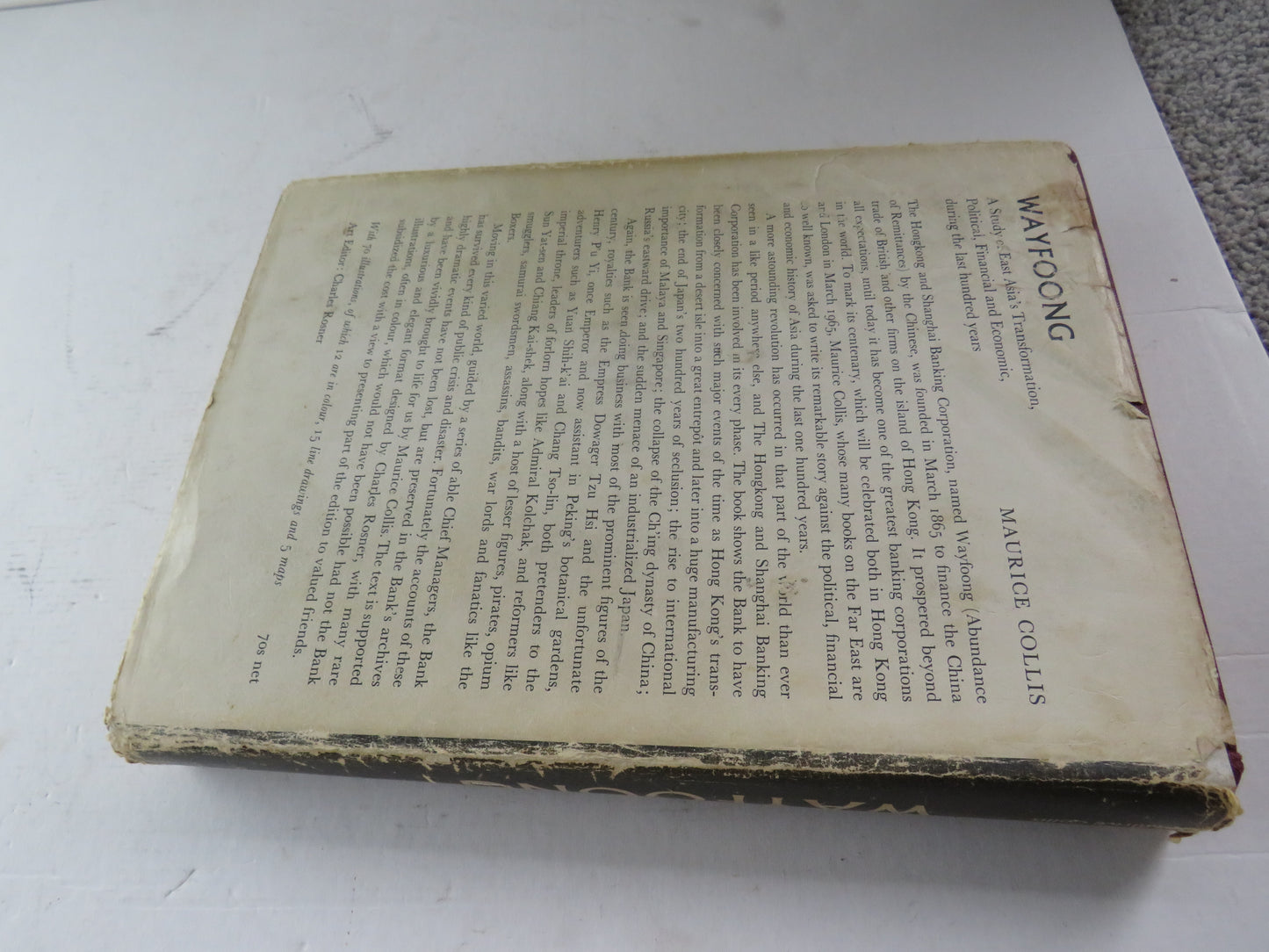 Wayfoong The Hongkong and Shanghai Banking Corporation By Maurice Collis 1965