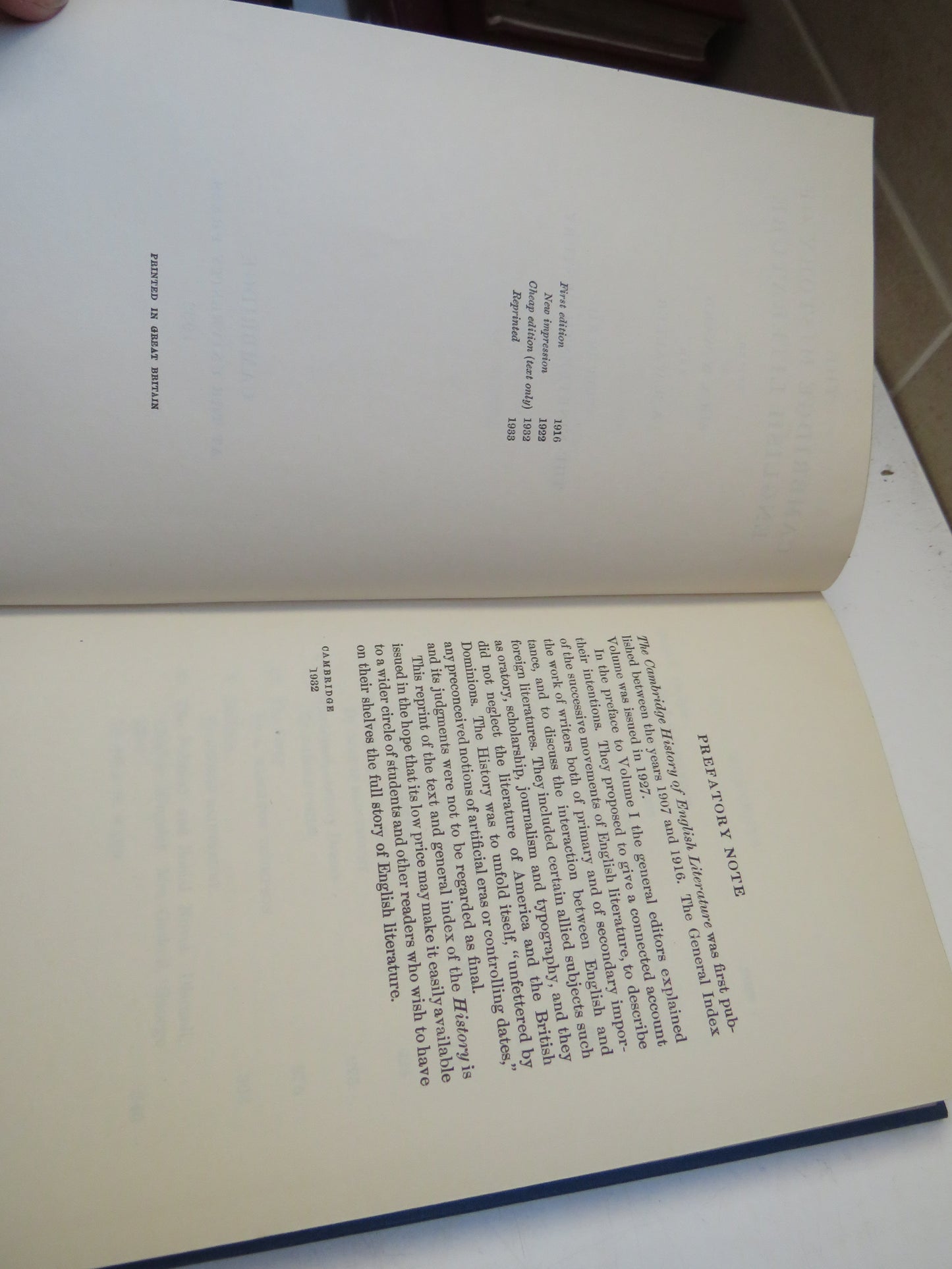 The Cambridge History of English Literature Volume XII The Nineteenth Century II 1933