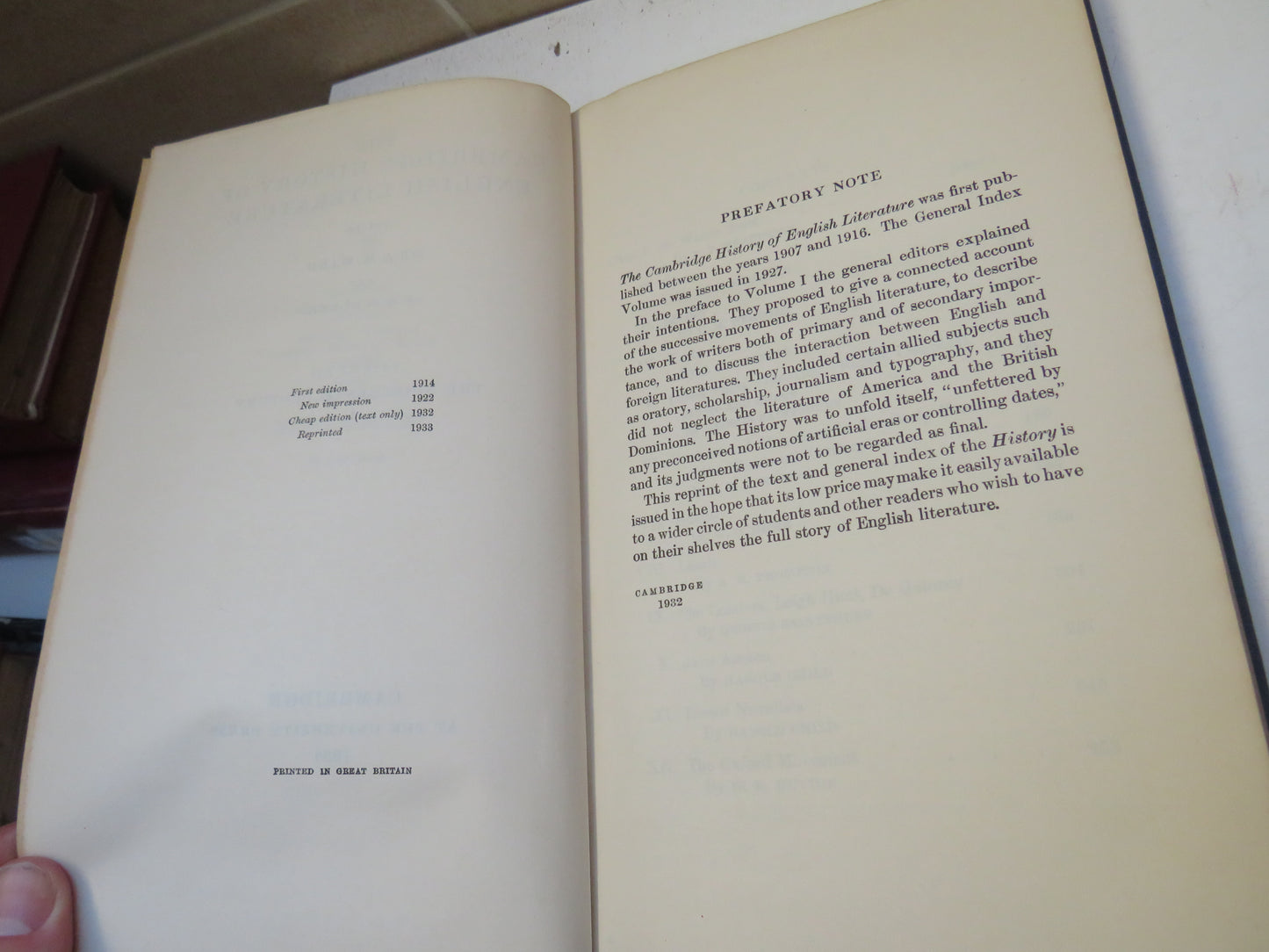 The Cambridge History of English Literature Volume XII The Nineteenth Century 1933