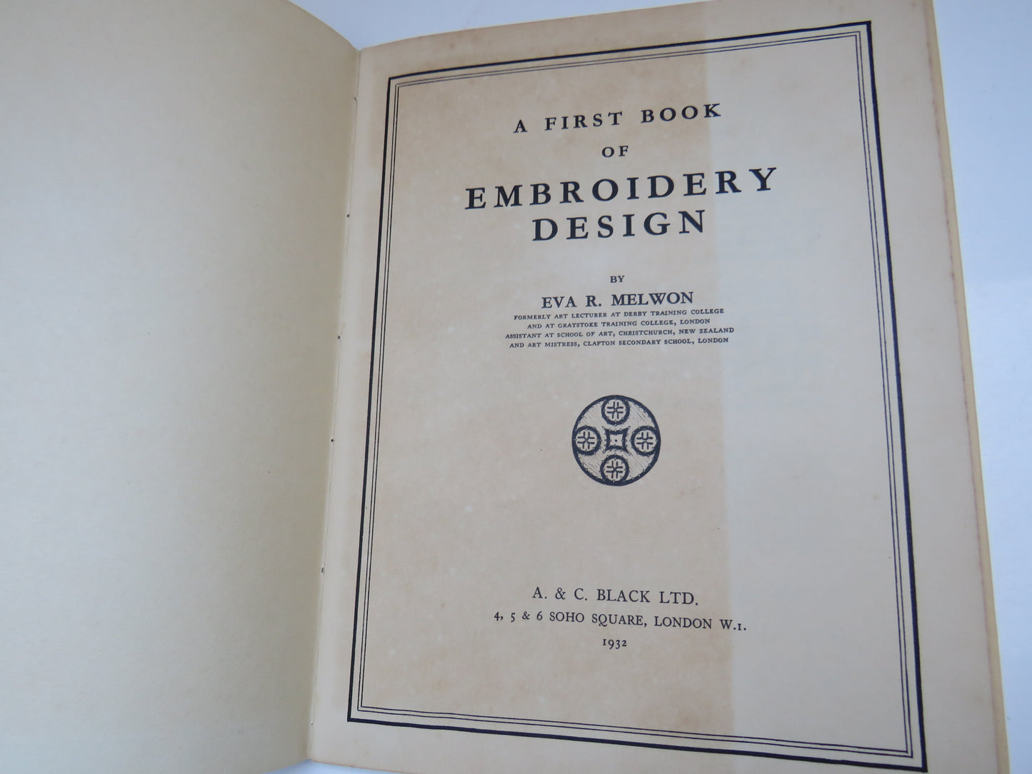 A First Book of Embroidery Design by Eva R. Melwon, 1931