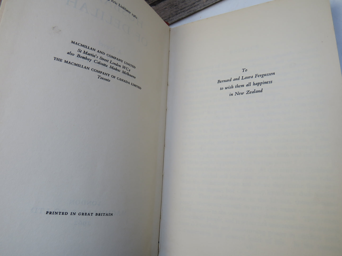 Husband of Delilah A Novel By Eric Linklater 1962