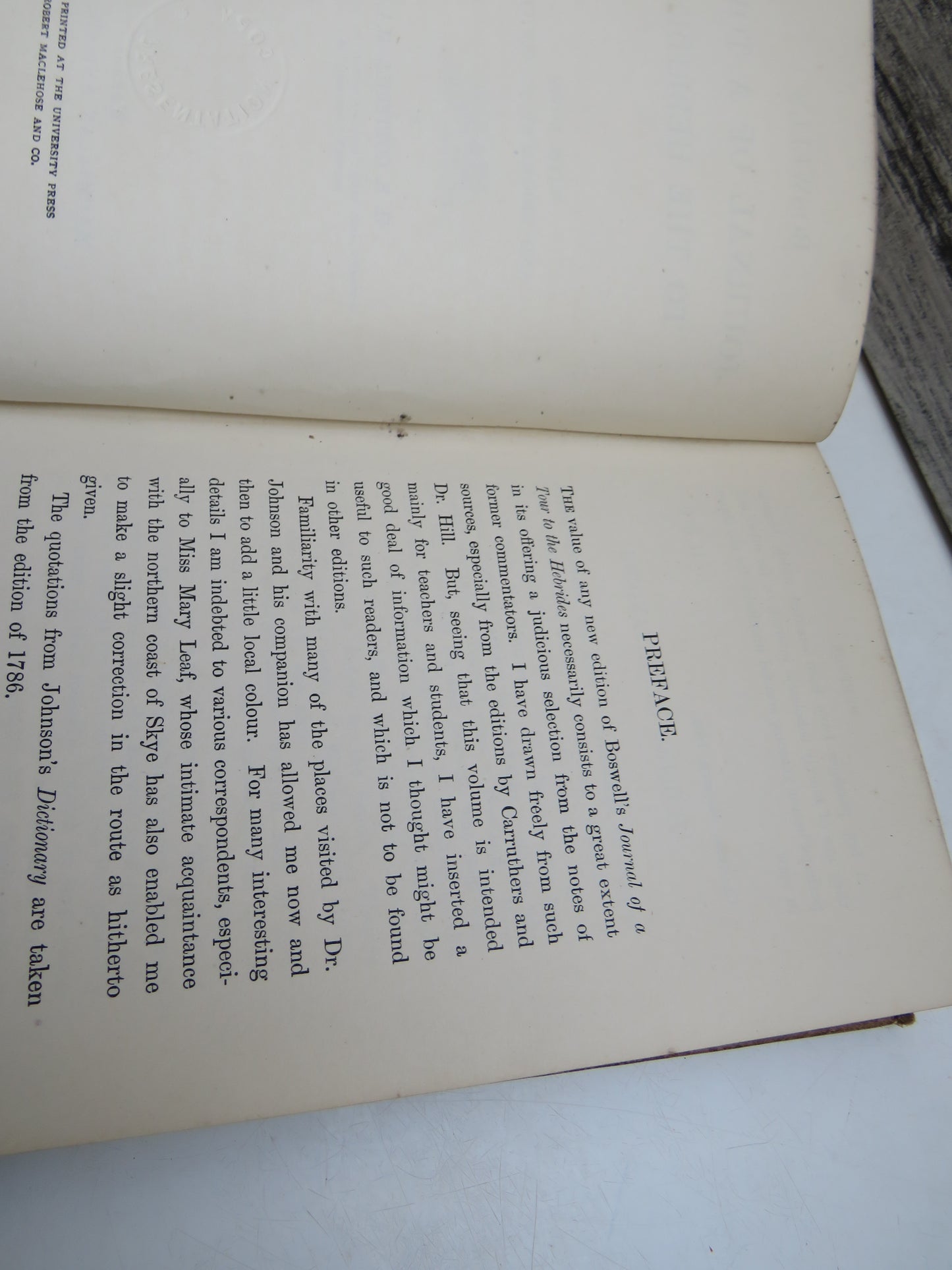 Boswell's Journal Of A Tour To The Hebrides With Notes And Biographical Sketch By H. B. Cotterill 1902