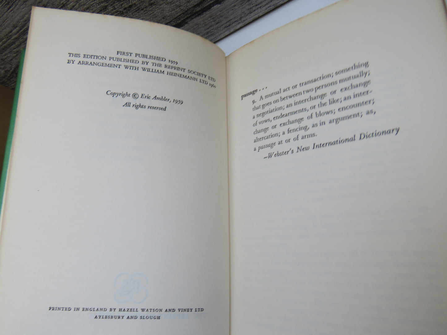 Passage of Arms By Eric Ambler 1960