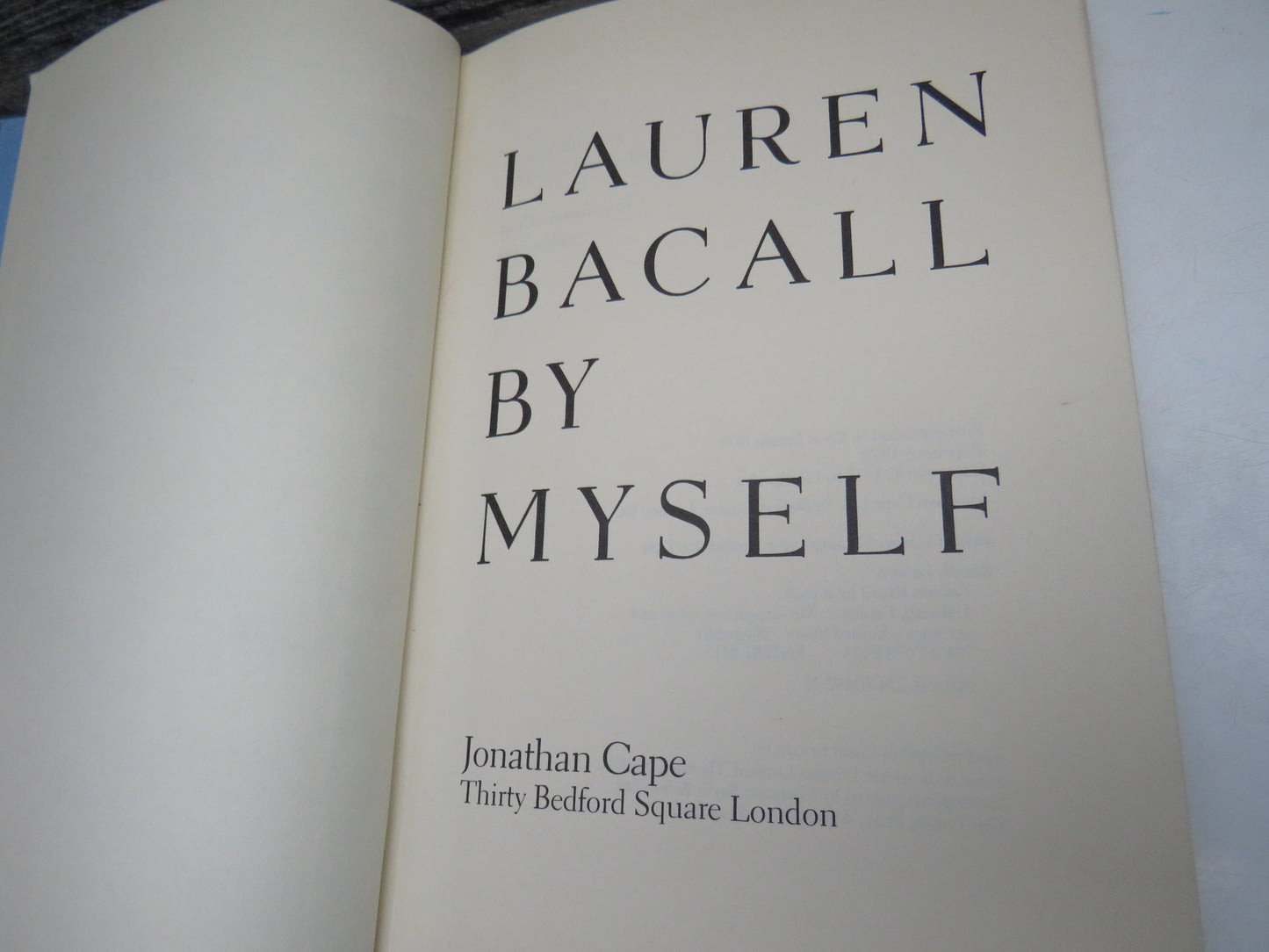 Lauren Bacall By Myself 1979