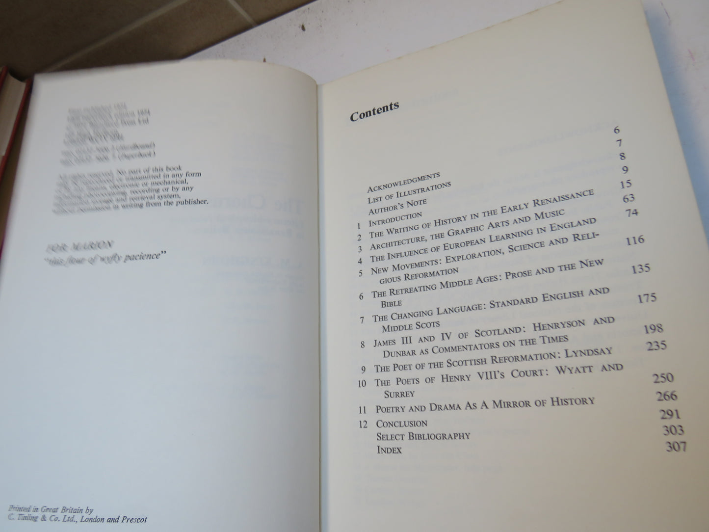 The Chorus of History Literary-Historical Relations In Renaissance Britain By A.M. Kinghorn 1971