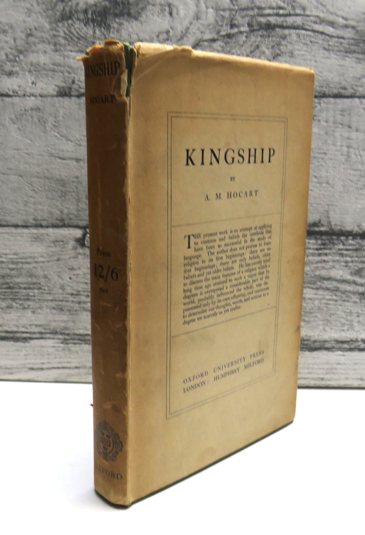 Kingship By A. M. Hocart 1927