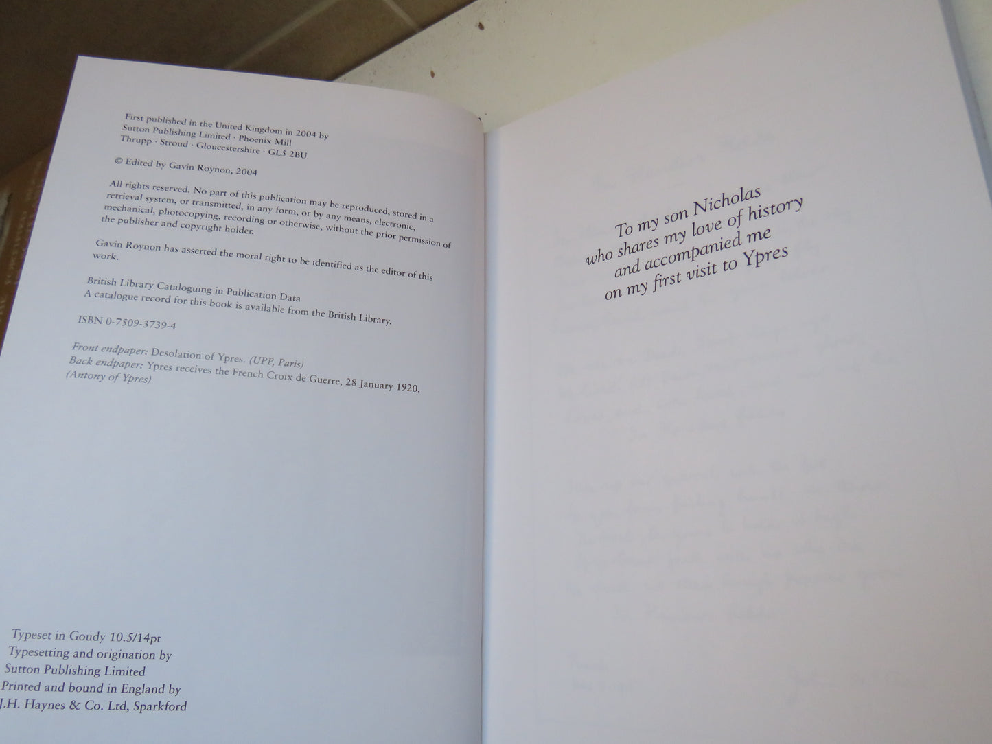 Massacre of The Innocents The Crofton Diaries, Ypres 1914-1915 Edited By Gavin Roynon 2004