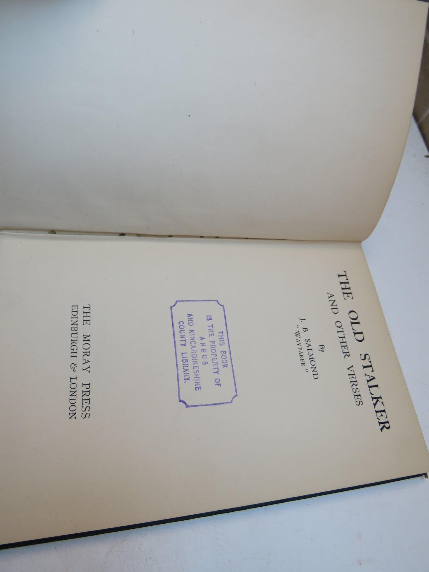 The Old Stalker and Other Verses By J. B. Salmond 1936 1st Edition