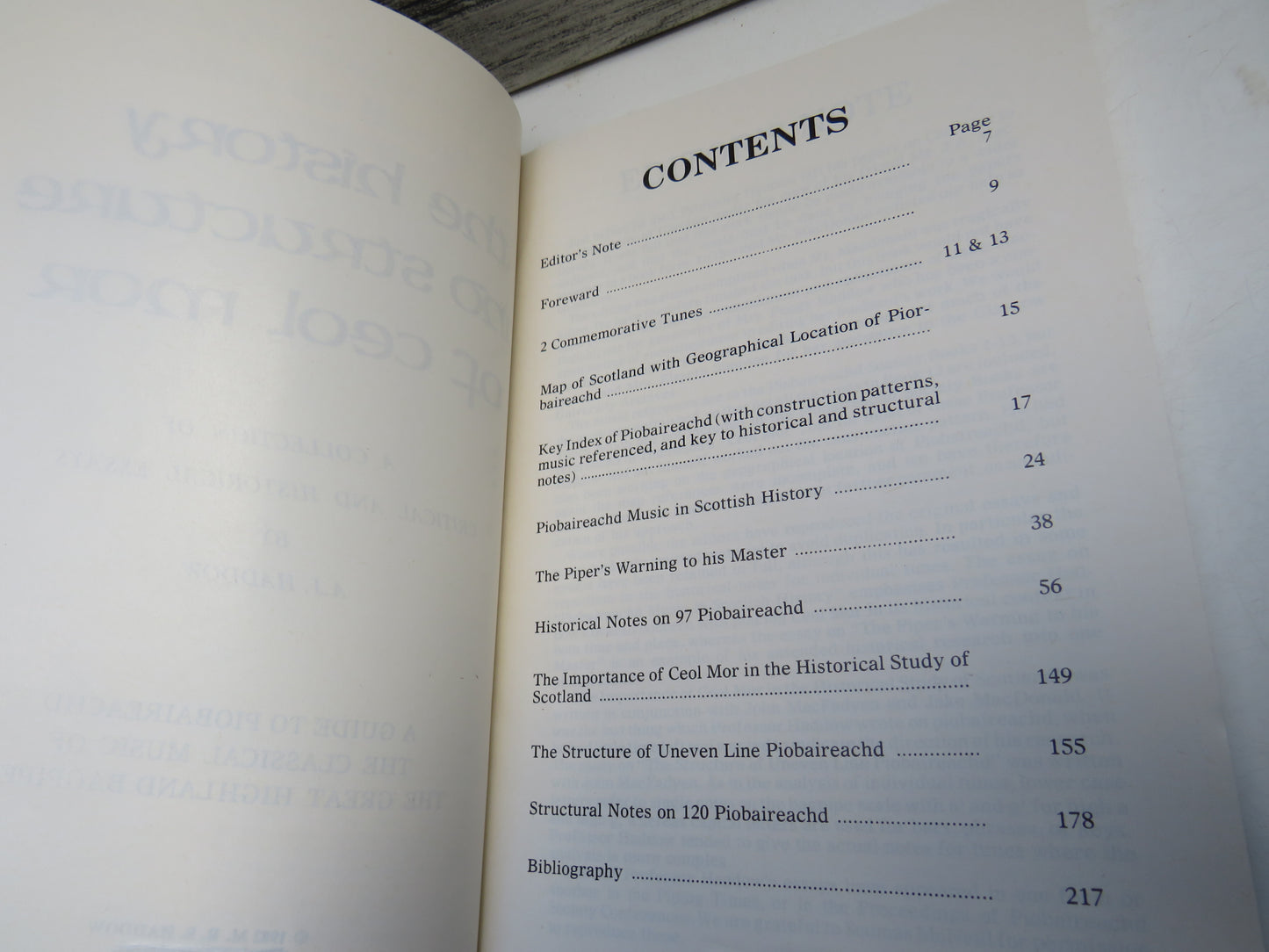 The History and Structure of Ceol Mor A Collection of Critical and Historical Essays By A. J. Haddow