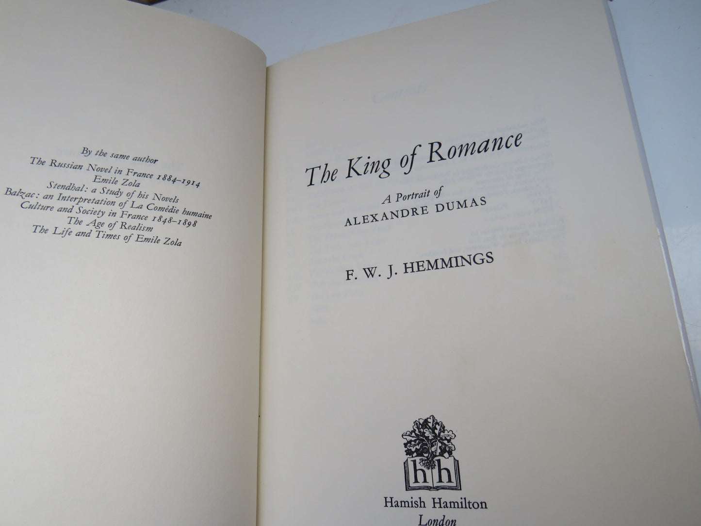 The King of Romance, A Portrait of Alexandre Dumas by F. W. J. Hemmings, 1979