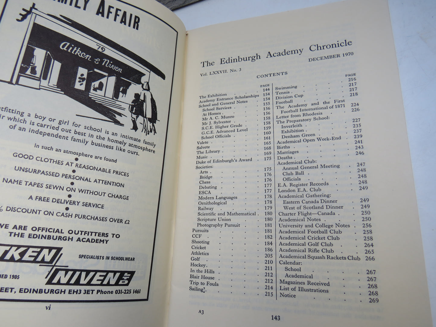 The Edinburgh Academy Chronicle December 1970