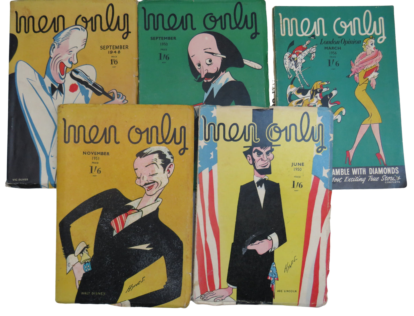 Small Collection of 5 Men Only Magazines 1948-1956
