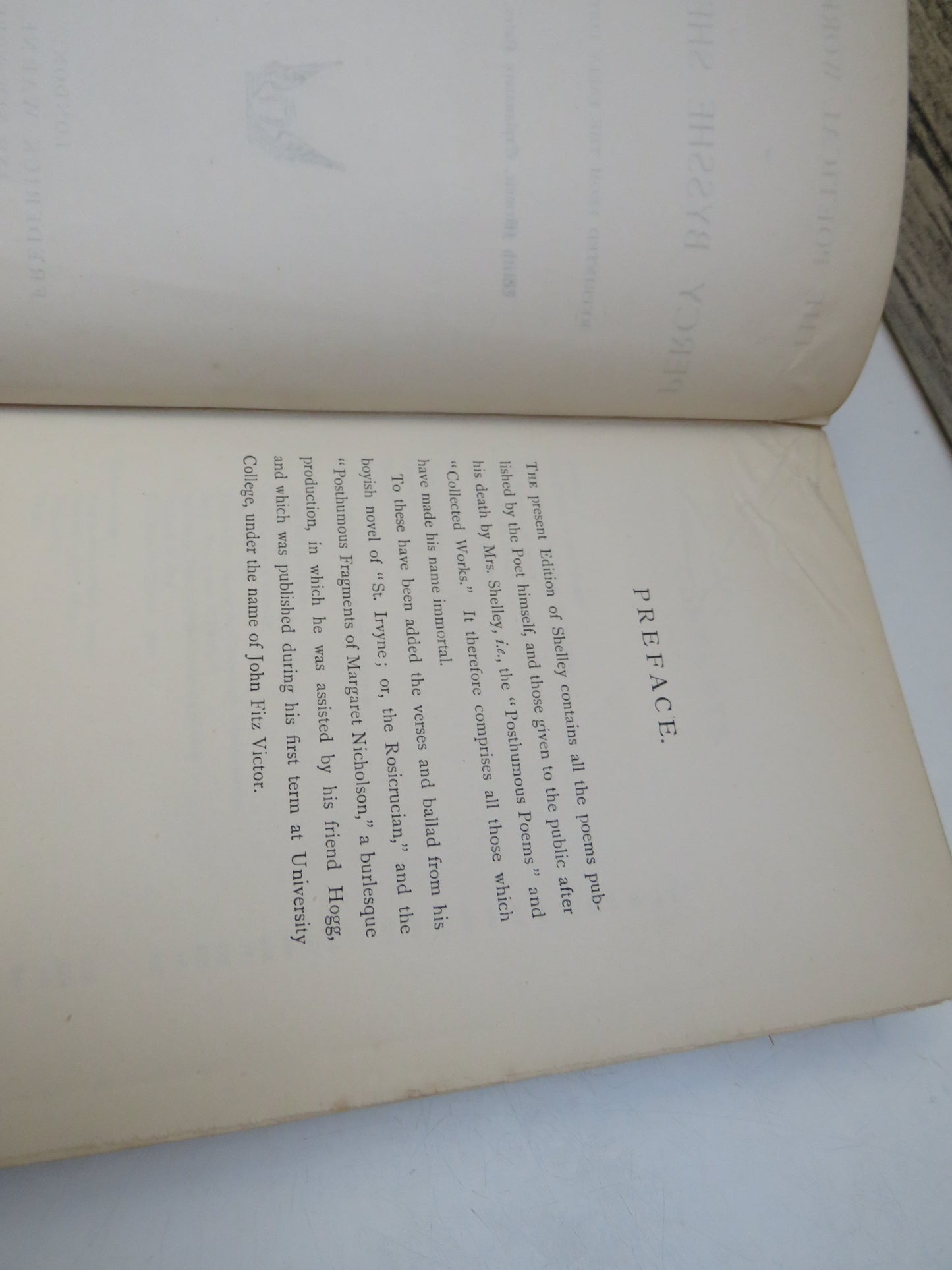 The Poetical Works of Percy Bysshe Shelley Reprinted From The Early Editions