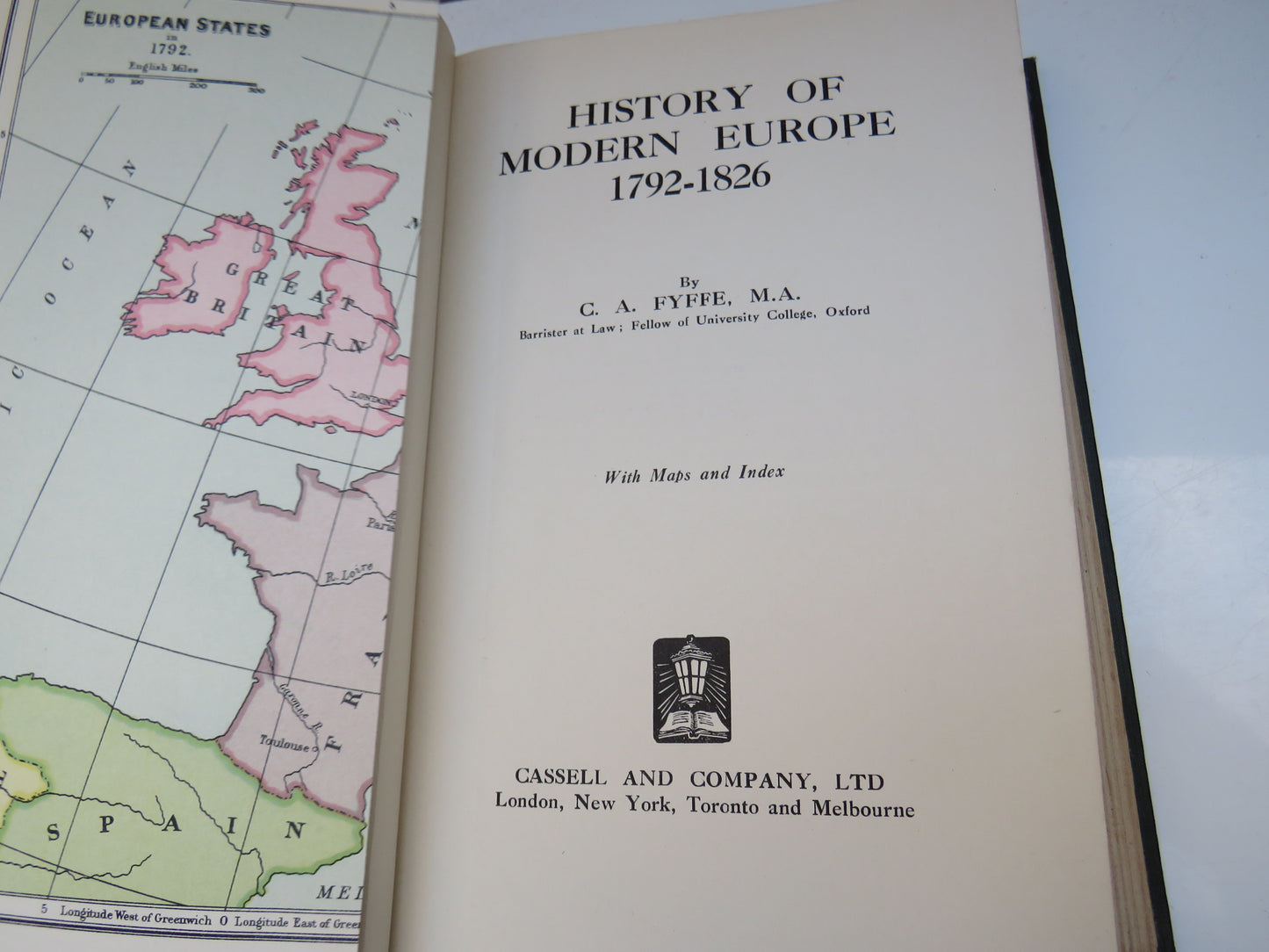 History of Modern Europe 1792-1826 By C.A Fyffe 1924