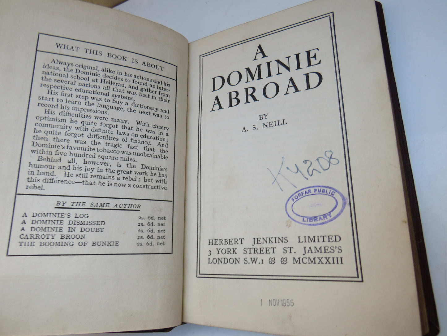 A Dominie Abroad by A. S. Neill, 1923