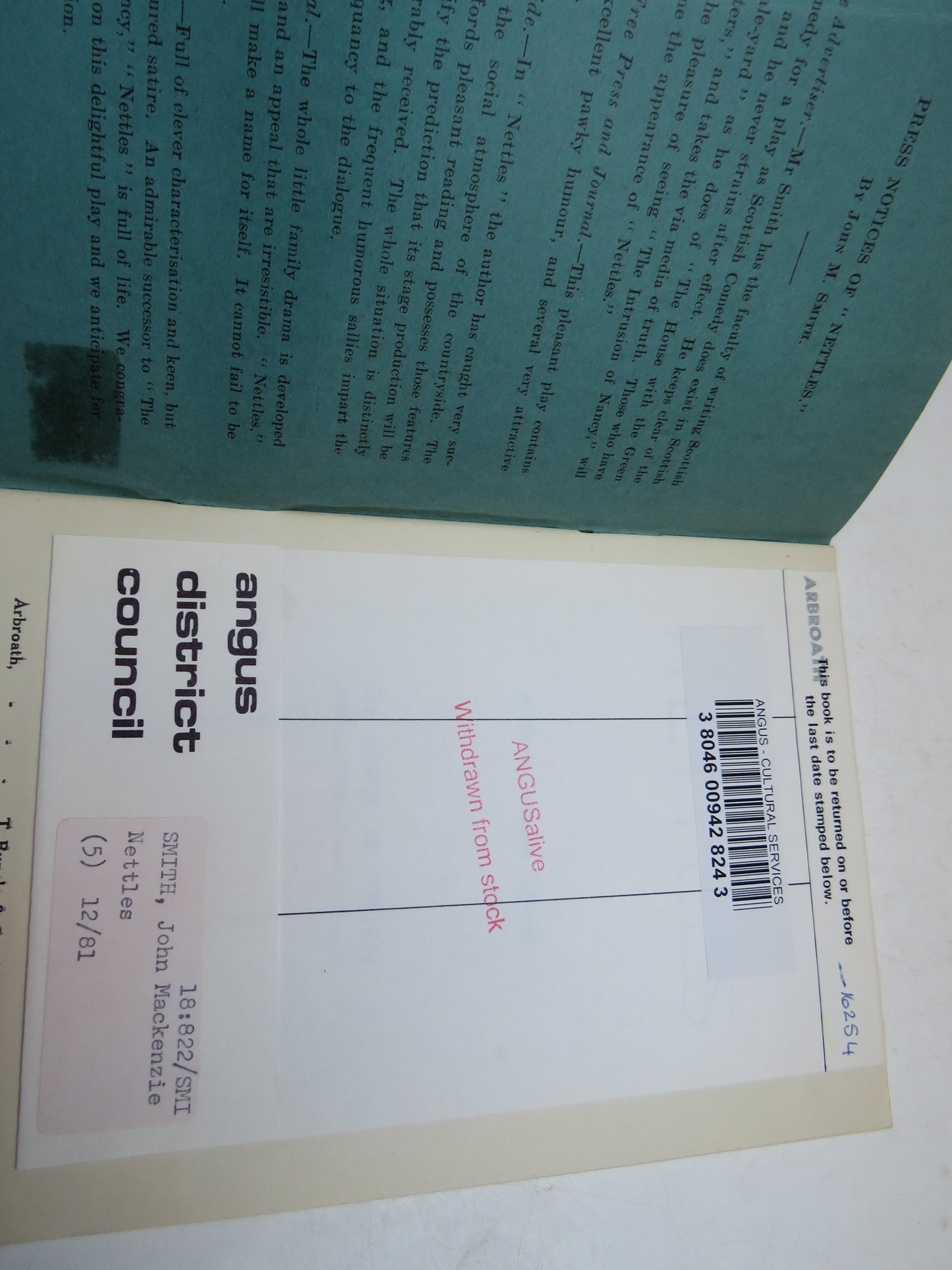 Nettles A Rural Scottish Comedy By John M. Smith
