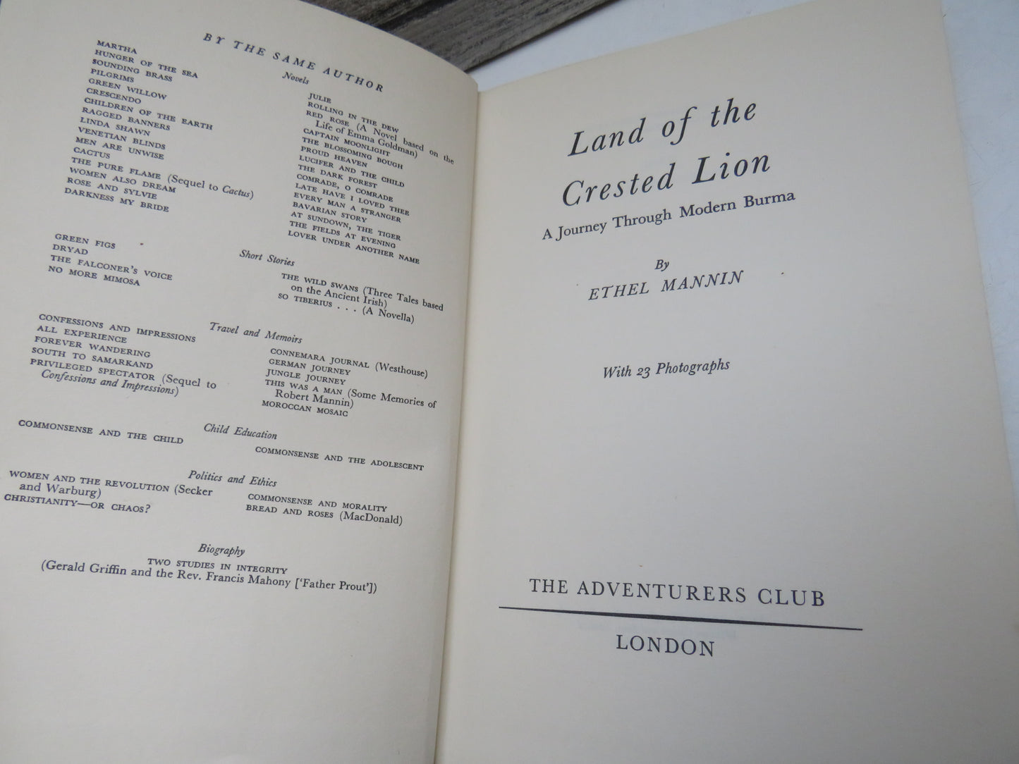 Land Of The Crested Lion A Journey Through Modern Burma By Ethel Mannin