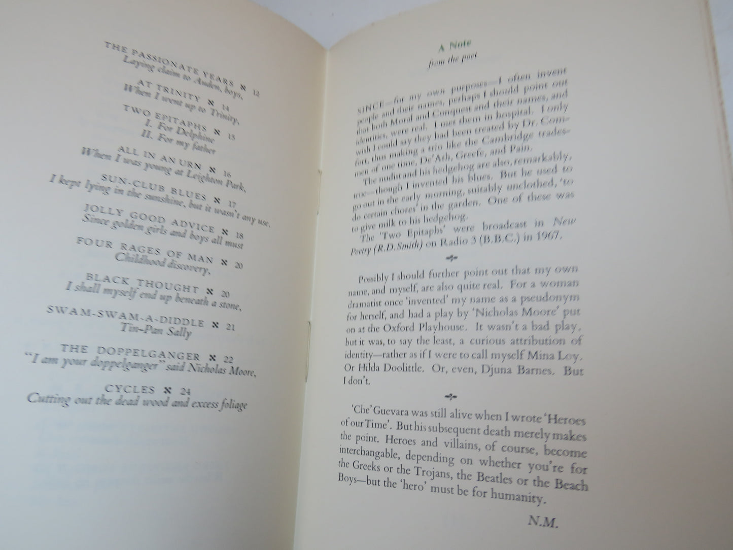 Identity By Nicholas Moore 1969 Poetry Book