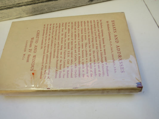 Essays and Addresses by Sir Herbert Grierson 1940