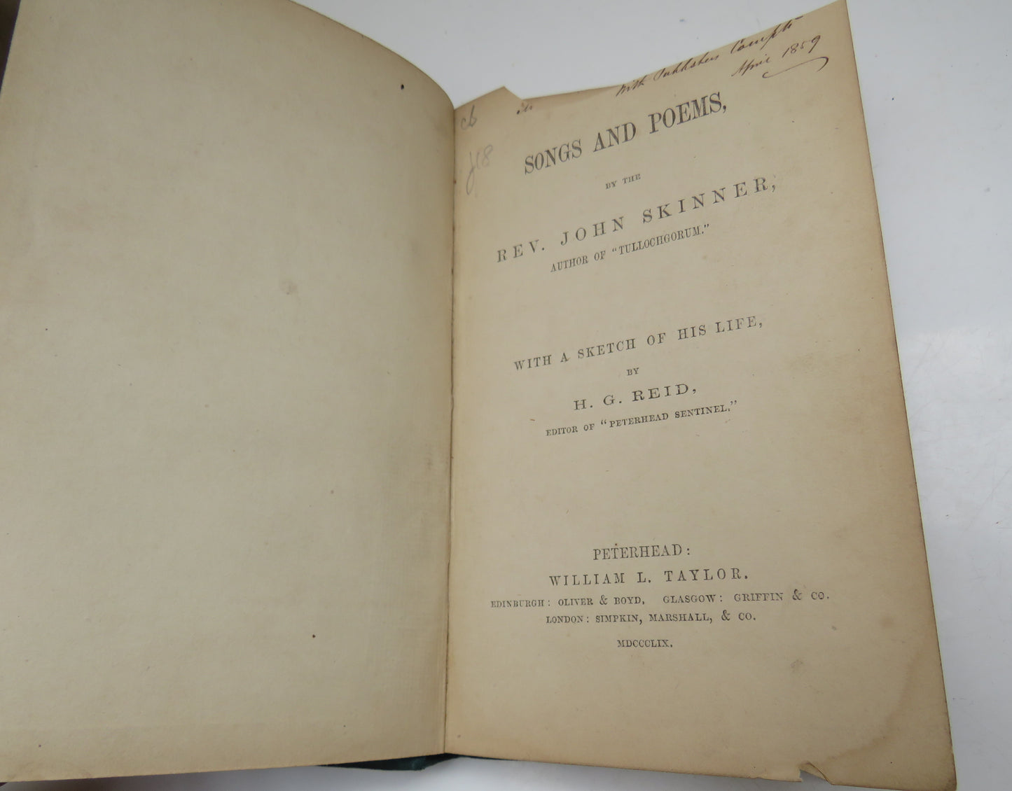 Songs and Poems by the Rev. John Skinner, 1859